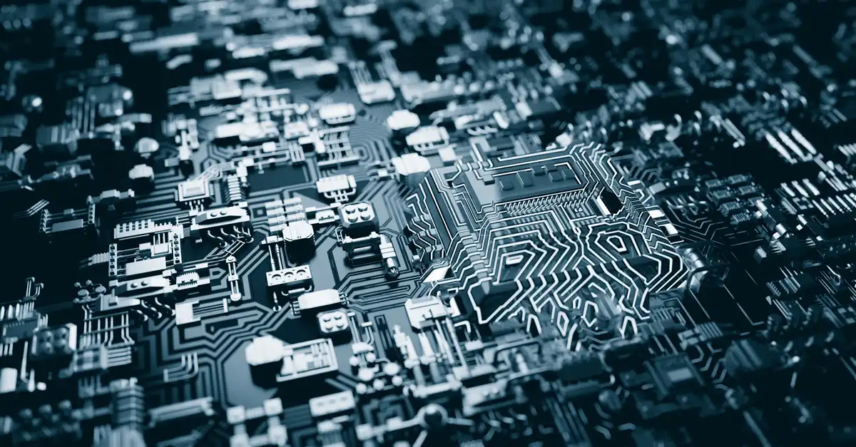 A close-up of a circuit board.